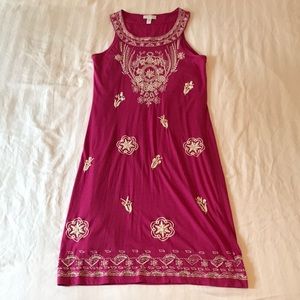 CHARTER CLUB Beaded Magenta Halter Dress